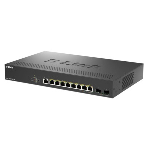 Коммутатор D-Link DGS-1210-10XP/ME/C1A Управляемый L2 коммутатор с 8 портами 10/100/1000Base-T и 2 портами 10GBase-X SFP+ (8 портов PoE 802.3af/at, Po