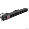 Exegate EX280845RUS Блок розеток ExeGate ServerPro PDU-19H806 Al-8S-C14-3-SW, 19", 1U, алюм, 8Schuko, кабель с C14 3м