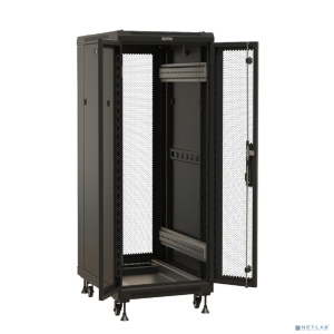 Шкаф коммутационный Hyperline (TTBR-1868-DD-RAL9004) напольный 18U 600x800мм пер.дв.перфор.2ств. задн.дв.перфор.2-хст. 800кг черный 710мм