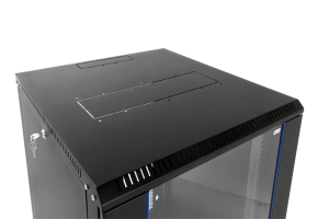 Шкаф ЦМО Шкаф телекоммуникационный настенный разборный ЭКОНОМ 18U (600х350) дверь стекло, цвет черный