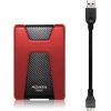 Жесткий диск A-DATA Portable HDD 2Tb HD650 AHD650-2TU31-CRD {USB 3.1, 2.5", Red}