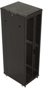 Шкаф серверный Hyperline TTBR-4281-DD-RAL9004 напольный 42U 800x1000мм пер.дв.перфор.2ств. задн.дв.перфор.2-хст. 2 бок.пан. 800кг черный 910мм 133кг 2