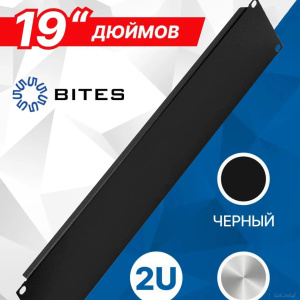 5bites Панель-заглушка CM-100B-2U на винтах 2U / 19" / BLACK
