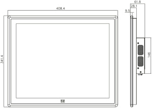 Безвентиляторный панельный компьютер iEi PPC2-C17-EHL-J1/8G Дисплей 17" (SXGA) с проекционно-ёмкостным сенсорным экраном; антибликовое покрытие (AG),