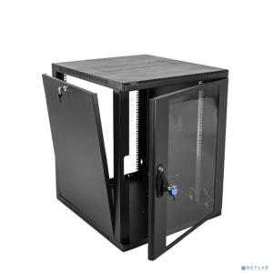 ЦМО Шкаф телекоммуникационный настенный 12U (600 x 650) дверь стекло, цвет черный (ШРН-12.650-9005)