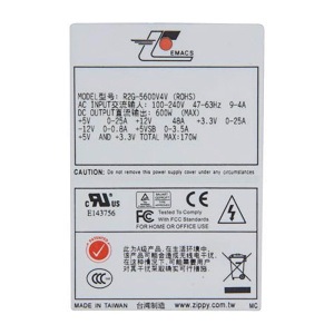 Блок питания EMACS (Zippy) R2G-5600V4V, 600W, 2U Redundant, (ШВГ=101*82*276), I2C/PMBUS1.1, (P/N:B00R2G060V001) Brown Box