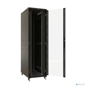 Hyperline TTBR-4281-AS-RAL9004 Шкаф напольный 19-дюймовый, 42U, 2055x800х1000 мм (ВхШхГ), передняя дверь стеклянная, задняя дверь сплошная, ручка с за
