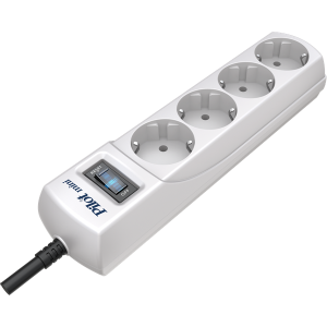 Сетевой фильтр PILOT mini , 7м, 4 розетки, 10А/2,2кВт, св.серый, Россия