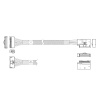 Кабель JPC P7360GB00800-1 Cable MCIO x8 74P (прямой Straight Type) -TO- MCIO x8 74P (угловой Right Exit) , 85 Ohm, L:80cm