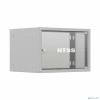 NTSS Шкаф настенный телекоммуникационный NTSS LIME 6U 550х600х370мм, 2 профиля 19, дверь стеклянная, боковые стенки несъемные, разобранный, серый RAL