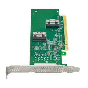 Lr-Link LRNV9F14 PCIe x16 to Two SlimSAS SFF-8654 8i Adapter, Up to 4* PCIe 4.0 U.2 NVMe SSD, PCIe x 16