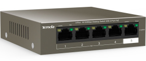 TEF1105P-4-63W - коммутатор Tenda PoE, который имеет 5 портов 10/100 Мбит / Base-TX RJ45. Передача на расстояние до 250 метров. Комутатор имеет
