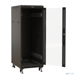 Шкаф коммутационный Hyperline (TTBR-2266-AS-RAL9004) напольный 22U 600x600мм пер.дв.стекл задн.дв.спл.стал.лист 2 бок.пан. 800кг черный 510мм 1166мм I