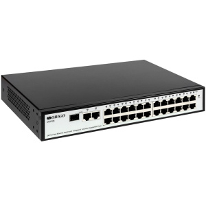 Коммутатор OS1326/A1A Управляемый L2 коммутатор, 24x100Base-TX, 1x1000Base-T, 1xCombo 1000Base-T/SFP, комплект для установки в 19" стойку