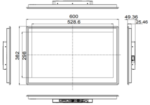 Промышленный монитор DM-F24A/PC, дисплей 23.8" FHD, 1920 х 1080, 250 кд/м2, , проекционно-емкостный сенсорный дисплей (USB), антибликовое покрытие (An