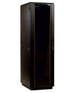 Шкаф коммутационный ЦМО (ШТК-М-42.8.8-1ААА-9005) напольный 42U 800x800мм пер.дв.стекл задн.дв.стал.лист 2 бок.пан. 500кг черный 655мм 123.39кг 180град