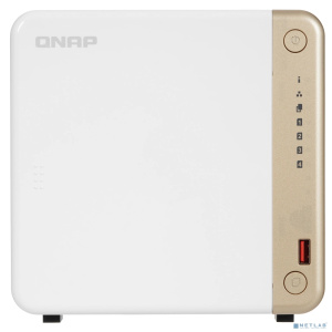Сетевое хранилище без дисков/ channel QNAP TS-462-4G NAS 4 HDD trays, 2 x M.2 NVMe PCIe Gen 3 x1, 2-core Intel Celeron N4505 2.9 GHz, 4 GB RAM (1 x 2G