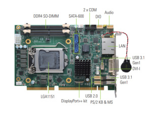 Промышленная плата SHB250RDGG-Q370, PICMG 1.3 half-size, LGA1151, процессор Intel® Core™ i7/i5/i3, Pentium® или Celeron®, чипсет Intel® Q370, DDR4-266