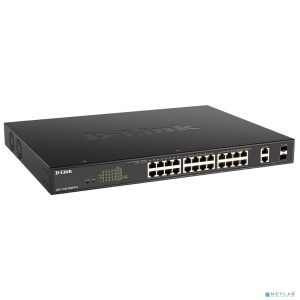 D-Link DGS-1100-26MPPV2/A3A Настраиваемый L2 коммутатор с 24 портами 10/100/1000Base-T и 2 комбо-портами 1000Base-T/SFP (порты 1-24 PoE 802.3af/at, по