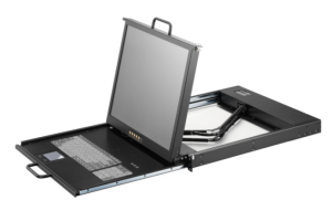 Консоль для стойки 19", высота 1U, дисплей 19"TFT LCD, 1280x1024, 1 x USB,1 х DVI-D русифицированная клавиатура, тачпад, 90 ~ 264 В AC