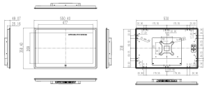 Промышленный монитор DM-F22A/PC, дисплей 21.5" FHD LCD, 1920 х 1080, 250 кд/м2, проекционно-емкостный сенсорный экран, USB, антибликовое покрытие, уст